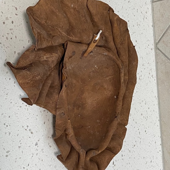 Vintage Leather Face Mask of Girl with Flowing Hair - Picture 7 of 8